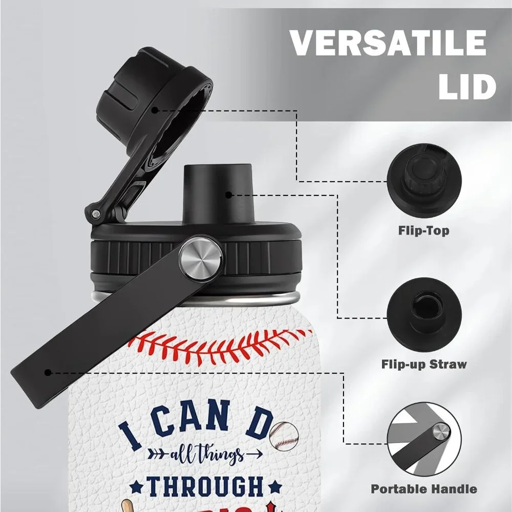 32 Oz Stainless Steel Christian Water Bottle Bible Verse Inspirational Gift - Picture 6 of 8